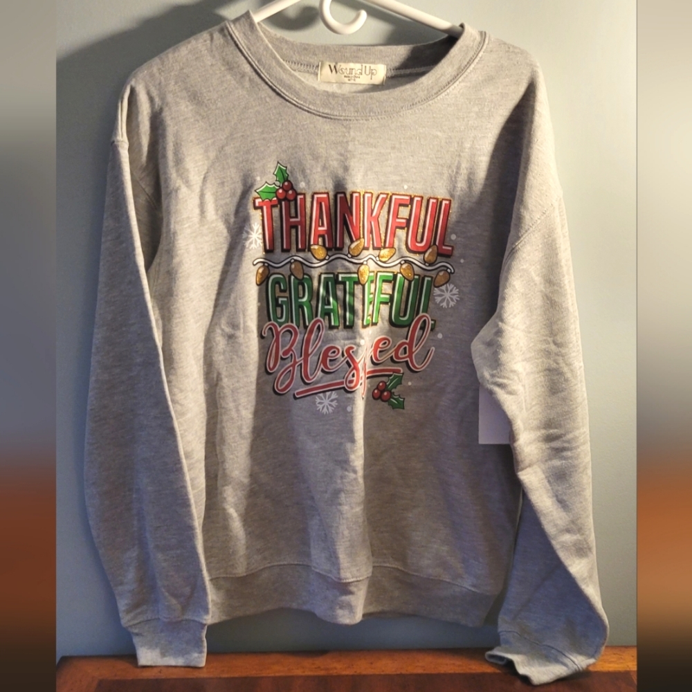 NEW-Ugly Christmas Sweater-Size Medium-Red & Gray